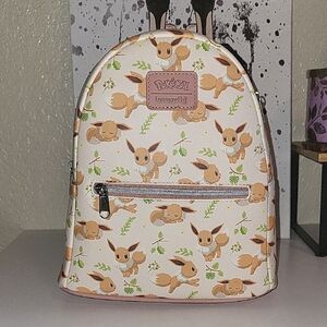 Loungefly Cream and Brown Pokemon Eevee Pattern Backpack